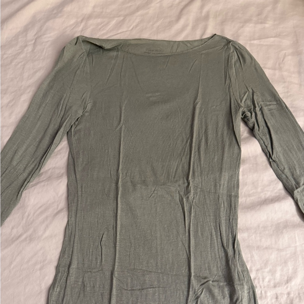 Intimissimi Women's Boat Neck Modal Cashmere Top Olive, S